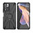 Silicone Matte Finish and Plastic Back Cover Case with Magnetic Finger Ring Stand JX2 for Xiaomi Mi 11i 5G (2022) Black