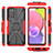 Silicone Matte Finish and Plastic Back Cover Case with Magnetic Finger Ring Stand JX3 for Samsung Galaxy F02S SM-E025F