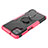 Silicone Matte Finish and Plastic Back Cover Case with Magnetic Finger Ring Stand JX3 for Samsung Galaxy F12 Hot Pink