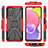 Silicone Matte Finish and Plastic Back Cover Case with Magnetic Finger Ring Stand JX3 for Samsung Galaxy M02s