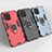 Silicone Matte Finish and Plastic Back Cover Case with Magnetic Finger Ring Stand KC1 for Huawei Enjoy 50z