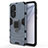 Silicone Matte Finish and Plastic Back Cover Case with Magnetic Finger Ring Stand KC1 for Huawei P50 Pro