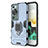 Silicone Matte Finish and Plastic Back Cover Case with Magnetic Finger Ring Stand KC1 for Huawei P60