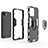 Silicone Matte Finish and Plastic Back Cover Case with Magnetic Finger Ring Stand KC1 for Realme C30