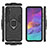 Silicone Matte Finish and Plastic Back Cover Case with Magnetic Finger Ring Stand KC1 for Samsung Galaxy A11