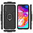 Silicone Matte Finish and Plastic Back Cover Case with Magnetic Finger Ring Stand KC1 for Samsung Galaxy A70