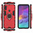 Silicone Matte Finish and Plastic Back Cover Case with Magnetic Finger Ring Stand KC1 for Samsung Galaxy M11