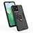 Silicone Matte Finish and Plastic Back Cover Case with Magnetic Finger Ring Stand KC1 for Vivo iQOO Z6x