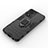 Silicone Matte Finish and Plastic Back Cover Case with Magnetic Finger Ring Stand KC1 for Vivo Y02S