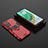 Silicone Matte Finish and Plastic Back Cover Case with Magnetic Finger Ring Stand KC1 for Xiaomi Mi 10T 5G