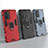 Silicone Matte Finish and Plastic Back Cover Case with Magnetic Finger Ring Stand KC1 for Xiaomi Mi 11i 5G