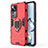 Silicone Matte Finish and Plastic Back Cover Case with Magnetic Finger Ring Stand KC1 for Xiaomi Mi 12T 5G