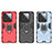 Silicone Matte Finish and Plastic Back Cover Case with Magnetic Finger Ring Stand KC1 for Xiaomi Mi 14 5G