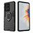 Silicone Matte Finish and Plastic Back Cover Case with Magnetic Finger Ring Stand KC1 for Xiaomi Mi Mix 4 5G