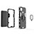 Silicone Matte Finish and Plastic Back Cover Case with Magnetic Finger Ring Stand KC1 for Xiaomi POCO C31