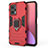 Silicone Matte Finish and Plastic Back Cover Case with Magnetic Finger Ring Stand KC1 for Xiaomi Poco X4 GT 5G