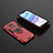 Silicone Matte Finish and Plastic Back Cover Case with Magnetic Finger Ring Stand KC1 for Xiaomi Redmi 10X Pro 5G