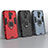 Silicone Matte Finish and Plastic Back Cover Case with Magnetic Finger Ring Stand KC1 for Xiaomi Redmi 9