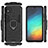 Silicone Matte Finish and Plastic Back Cover Case with Magnetic Finger Ring Stand KC1 for Xiaomi Redmi 9 Activ