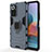 Silicone Matte Finish and Plastic Back Cover Case with Magnetic Finger Ring Stand KC1 for Xiaomi Redmi Note 10 Pro 4G