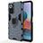 Silicone Matte Finish and Plastic Back Cover Case with Magnetic Finger Ring Stand KC1 for Xiaomi Redmi Note 10 Pro Max