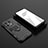 Silicone Matte Finish and Plastic Back Cover Case with Magnetic Finger Ring Stand KC2 for OnePlus 10 Pro 5G