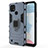 Silicone Matte Finish and Plastic Back Cover Case with Magnetic Finger Ring Stand KC2 for Realme C21