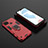 Silicone Matte Finish and Plastic Back Cover Case with Magnetic Finger Ring Stand KC2 for Realme C21Y