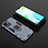 Silicone Matte Finish and Plastic Back Cover Case with Magnetic Finger Ring Stand KC2 for Realme C30