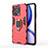 Silicone Matte Finish and Plastic Back Cover Case with Magnetic Finger Ring Stand KC2 for Realme C53