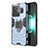 Silicone Matte Finish and Plastic Back Cover Case with Magnetic Finger Ring Stand KC2 for Realme GT Neo6 5G