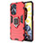 Silicone Matte Finish and Plastic Back Cover Case with Magnetic Finger Ring Stand KC2 for Realme Narzo N55