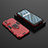 Silicone Matte Finish and Plastic Back Cover Case with Magnetic Finger Ring Stand KC2 for Realme V11 5G