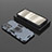 Silicone Matte Finish and Plastic Back Cover Case with Magnetic Finger Ring Stand KC2 for Realme V25 5G