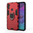 Silicone Matte Finish and Plastic Back Cover Case with Magnetic Finger Ring Stand KC2 for Samsung Galaxy M11