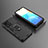 Silicone Matte Finish and Plastic Back Cover Case with Magnetic Finger Ring Stand KC2 for Vivo Y02S