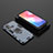 Silicone Matte Finish and Plastic Back Cover Case with Magnetic Finger Ring Stand KC2 for Vivo Y50