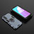 Silicone Matte Finish and Plastic Back Cover Case with Magnetic Finger Ring Stand KC2 for Vivo Y50t