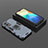 Silicone Matte Finish and Plastic Back Cover Case with Magnetic Finger Ring Stand KC2 for Vivo Y72t