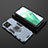 Silicone Matte Finish and Plastic Back Cover Case with Magnetic Finger Ring Stand KC2 for Vivo Y73t