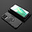 Silicone Matte Finish and Plastic Back Cover Case with Magnetic Finger Ring Stand KC2 for Vivo Y73t Black