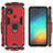 Silicone Matte Finish and Plastic Back Cover Case with Magnetic Finger Ring Stand KC2 for Xiaomi Redmi 9 Activ