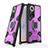 Silicone Matte Finish and Plastic Back Cover Case with Magnetic Finger Ring Stand KC3 for Huawei Honor 50 Pro 5G Purple