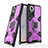 Silicone Matte Finish and Plastic Back Cover Case with Magnetic Finger Ring Stand KC3 for Huawei Nova 9 Purple