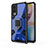 Silicone Matte Finish and Plastic Back Cover Case with Magnetic Finger Ring Stand KC3 for OnePlus Nord 2 5G