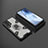 Silicone Matte Finish and Plastic Back Cover Case with Magnetic Finger Ring Stand KC3 for Vivo iQOO Neo5 5G