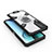 Silicone Matte Finish and Plastic Back Cover Case with Magnetic Finger Ring Stand KC3 for Vivo Y12G