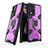 Silicone Matte Finish and Plastic Back Cover Case with Magnetic Finger Ring Stand KC3 for Xiaomi Mi 11i 5G (2022) Purple