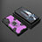 Silicone Matte Finish and Plastic Back Cover Case with Magnetic Finger Ring Stand KC3 for Xiaomi Redmi K50 Gaming 5G Purple