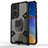 Silicone Matte Finish and Plastic Back Cover Case with Magnetic Finger Ring Stand KC4 for Huawei P50 Pro